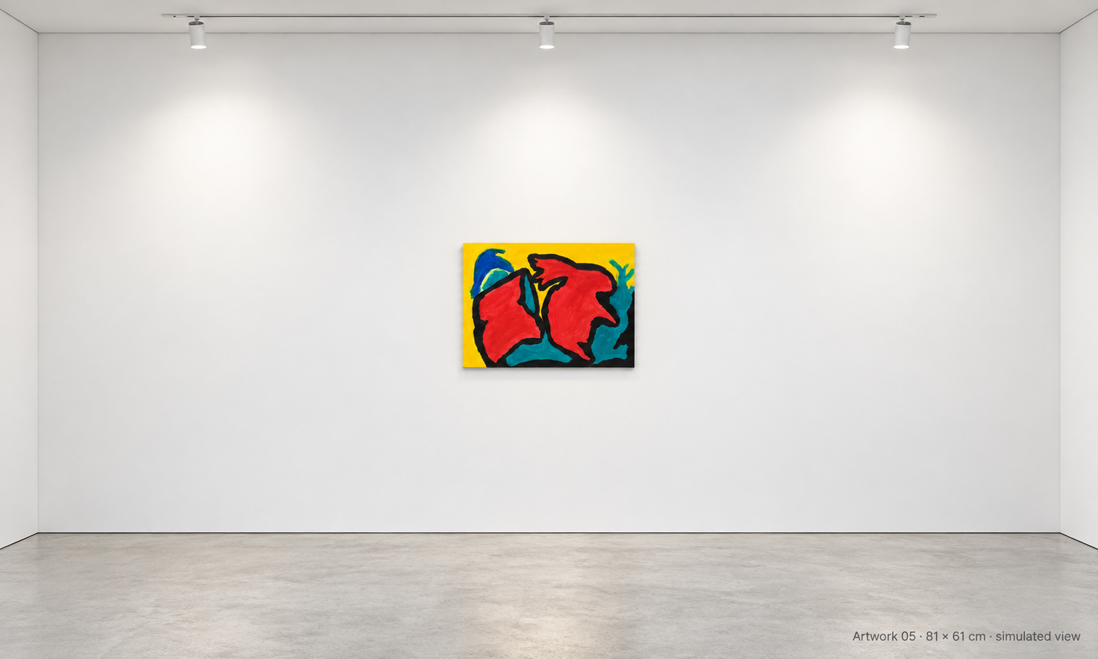 Artwork 05 by Peter Gregory Morris displayed in a simulated modern gallery at approximate scale