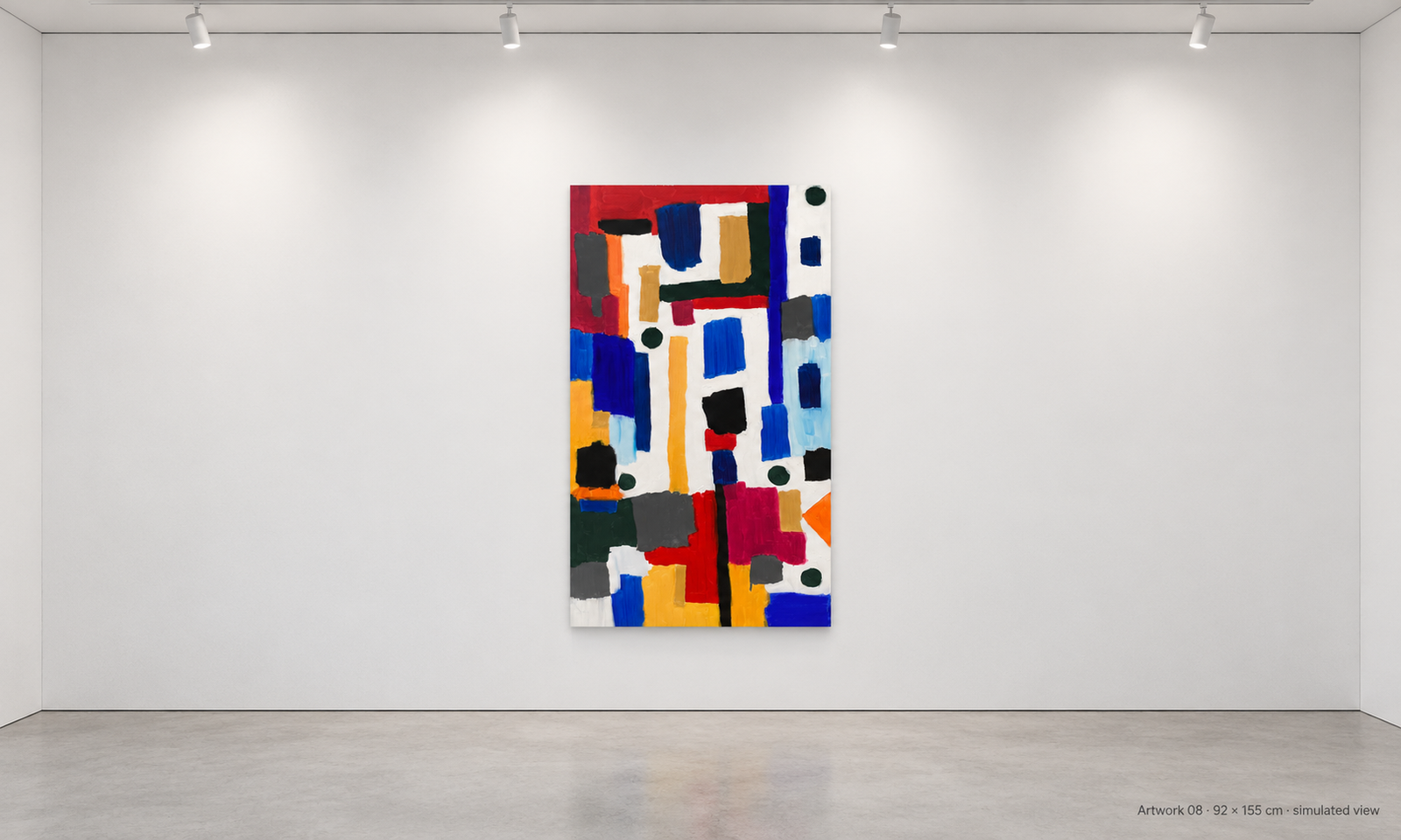 Artwork 08 by Peter Gregory Morris displayed in a simulated modern gallery at approximate scale