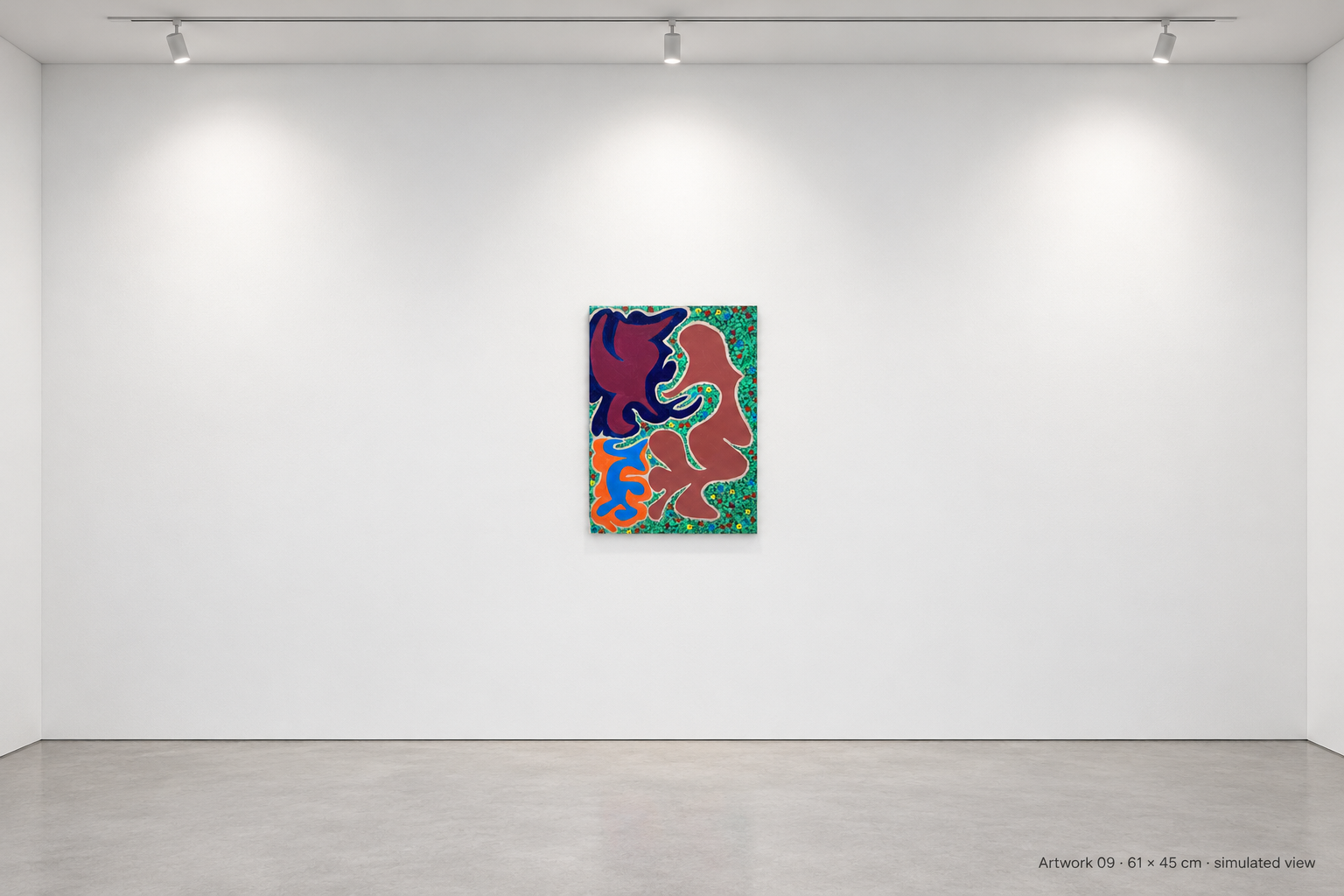 Artwork 09 by Peter Gregory Morris displayed in a simulated modern gallery at approximate scale