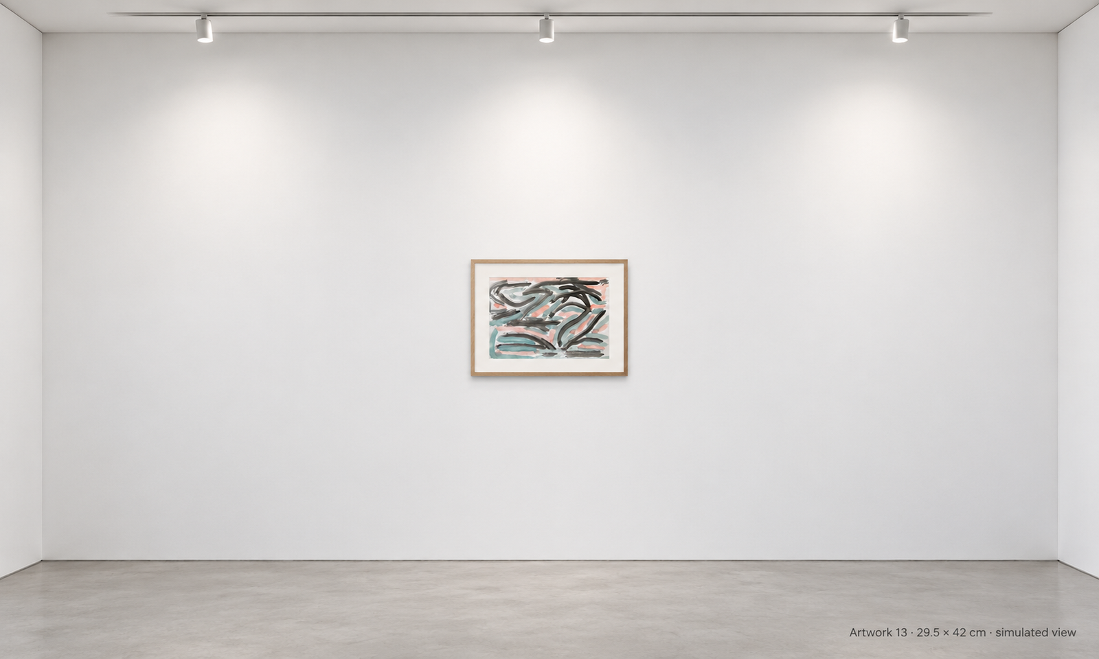 Artwork 13 by Peter Gregory Morris displayed in a simulated modern gallery at approximate scale