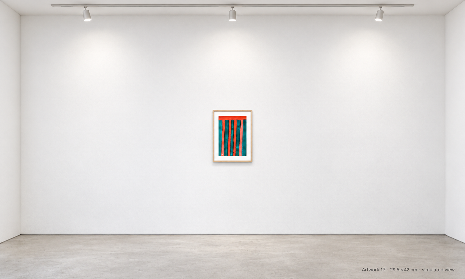 Artwork 17 by Peter Gregory Morris displayed in a simulated modern gallery at approximate scale